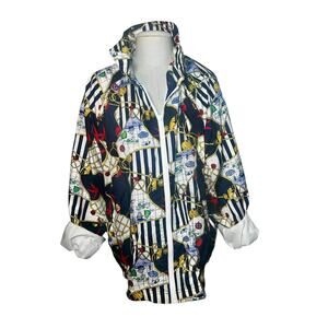 Vintage Nautical Coastal Duffel Sportswear Nylon  women's windbreaker jacket  XL